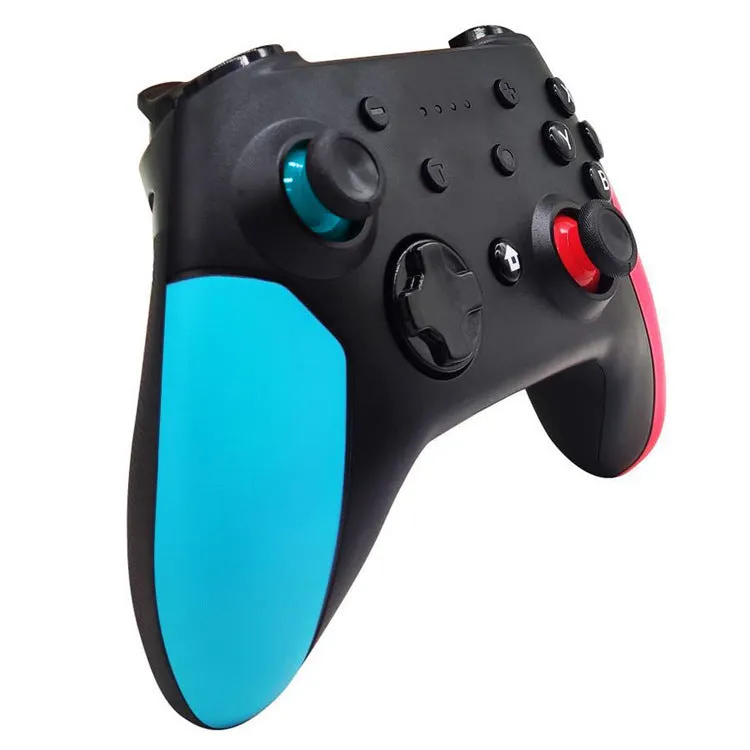 Bluetooth wireless game controller for Nintendo Switch and PC with left blue right red colour scheme