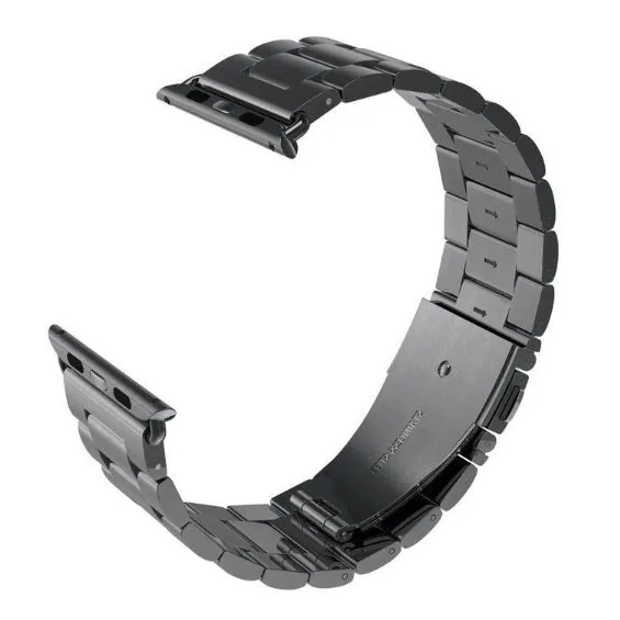 Classic stainless steel watchband in rose gold for 42mm watch case with metal link design