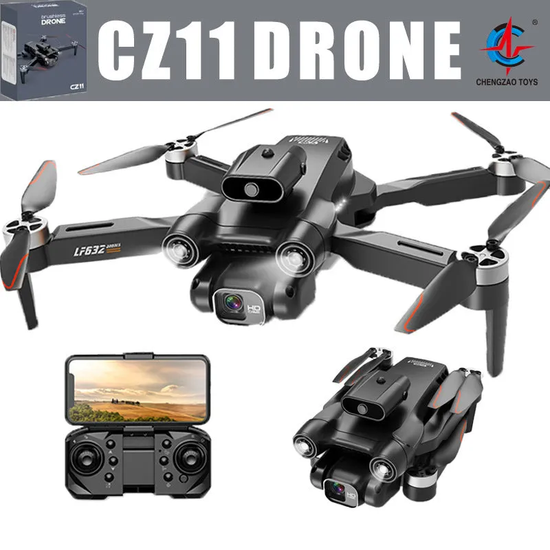 CZ11 brushless 8K HD aerial photography drone black colour with four propellers and camera
