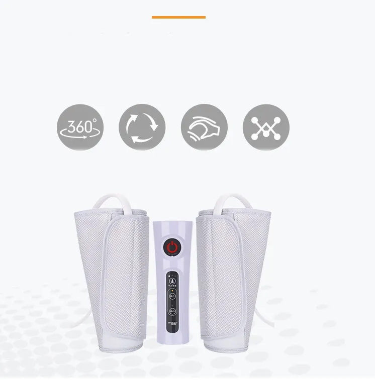 Pneumatic air wave calf massage machine in grey with wrap design and dual mode circulation