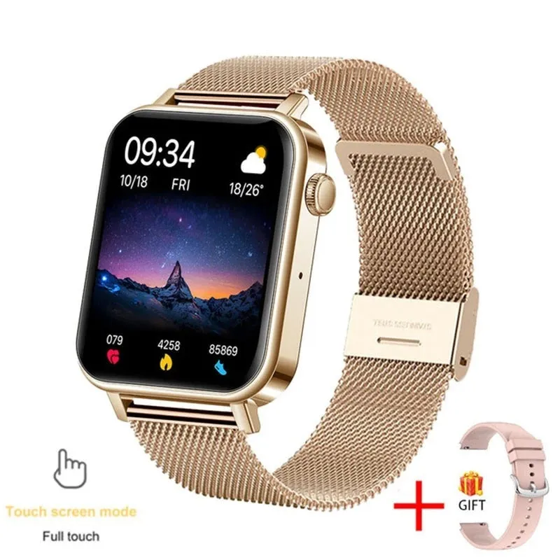 Bluetooth call smart watch with heart rate blood pressure oxygen monitoring on silicone strap, black colour
