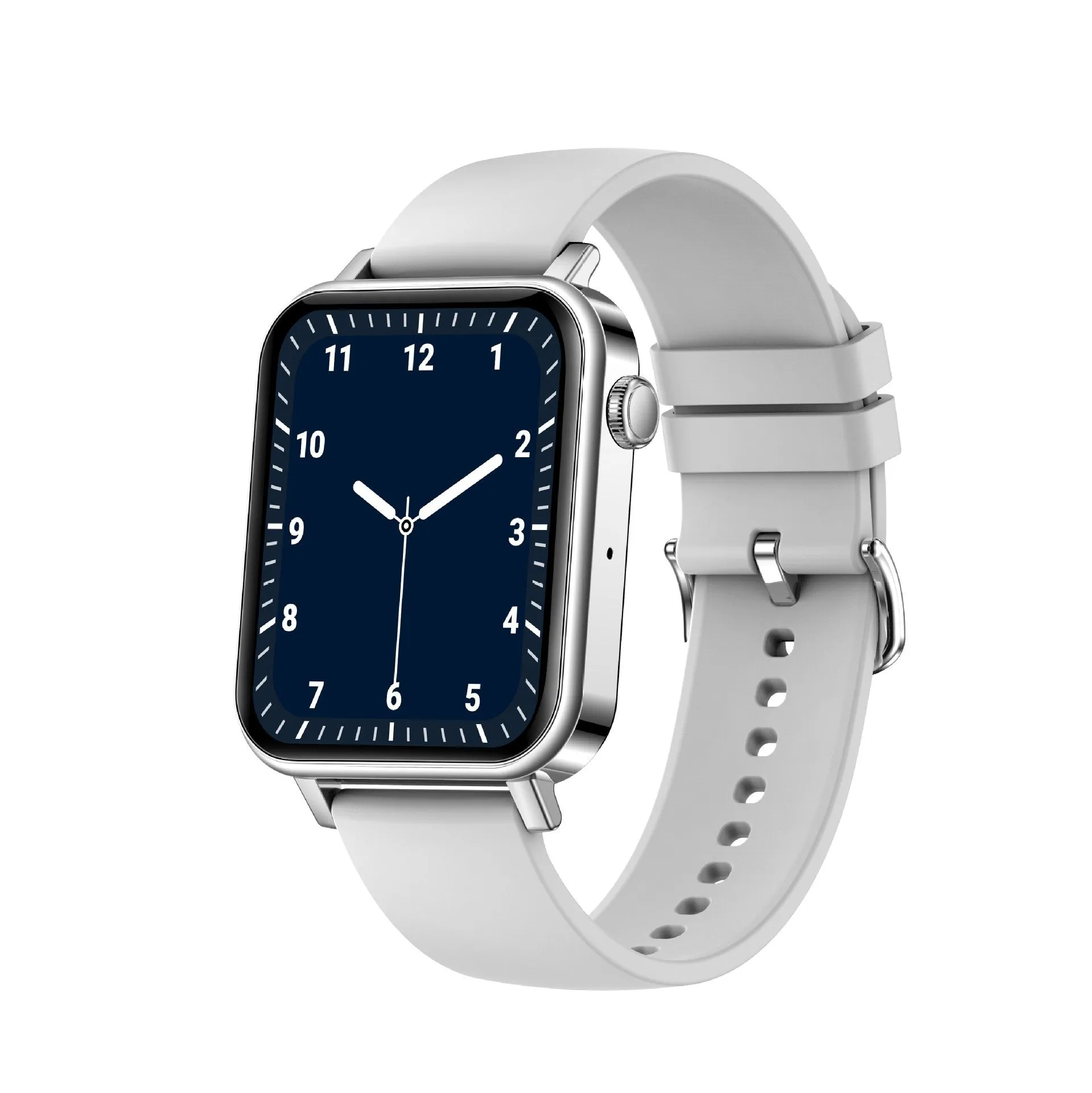 Bluetooth call smart watch with heart rate blood pressure oxygen monitoring on silicone strap, black colour