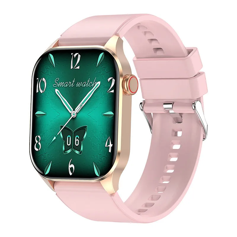 Smartwatch T98 with AMOLED screen showing health data on wrist in black colour