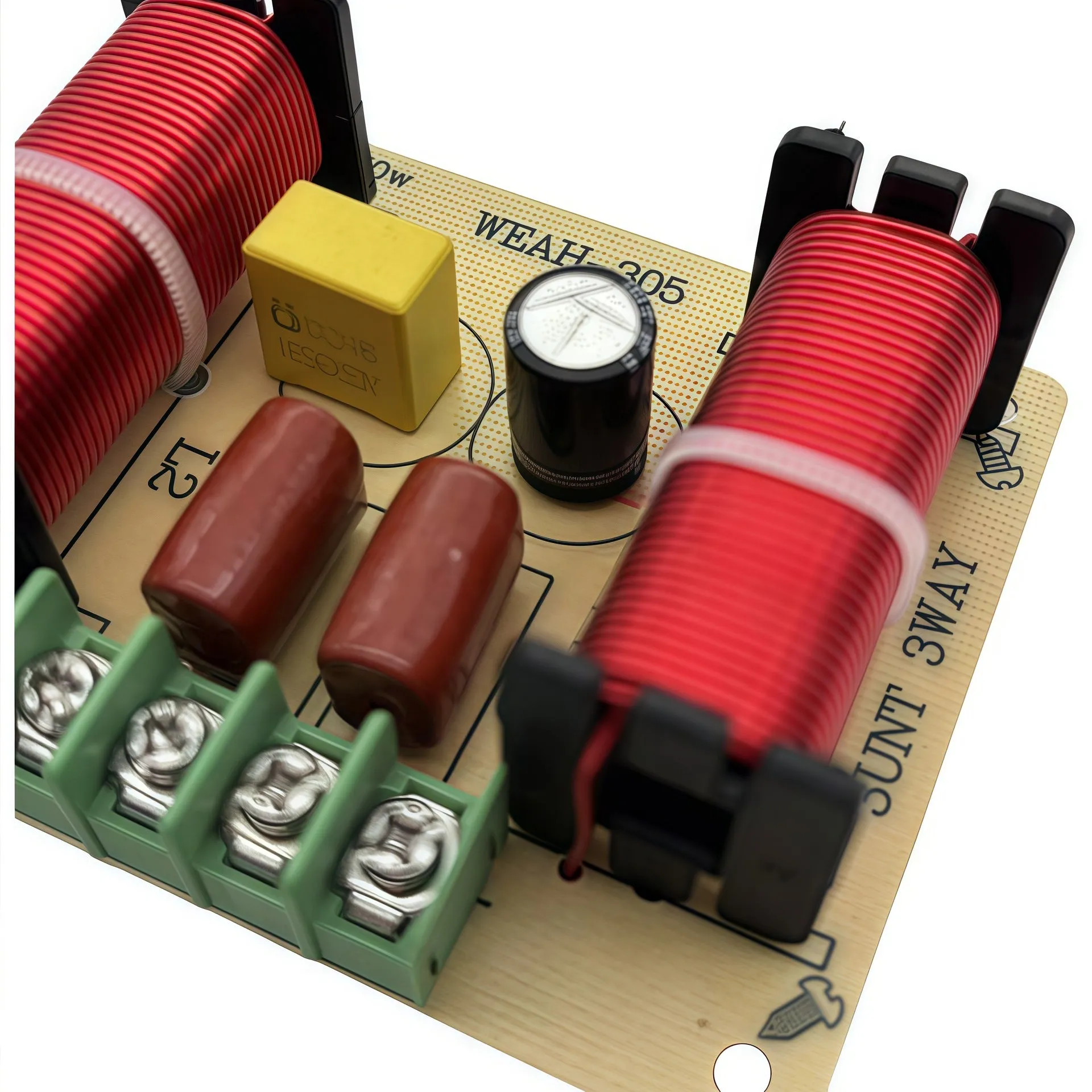 Three-way crossover 150W solder-free connector-mounted speaker modification upgrade with 900Hz frequency