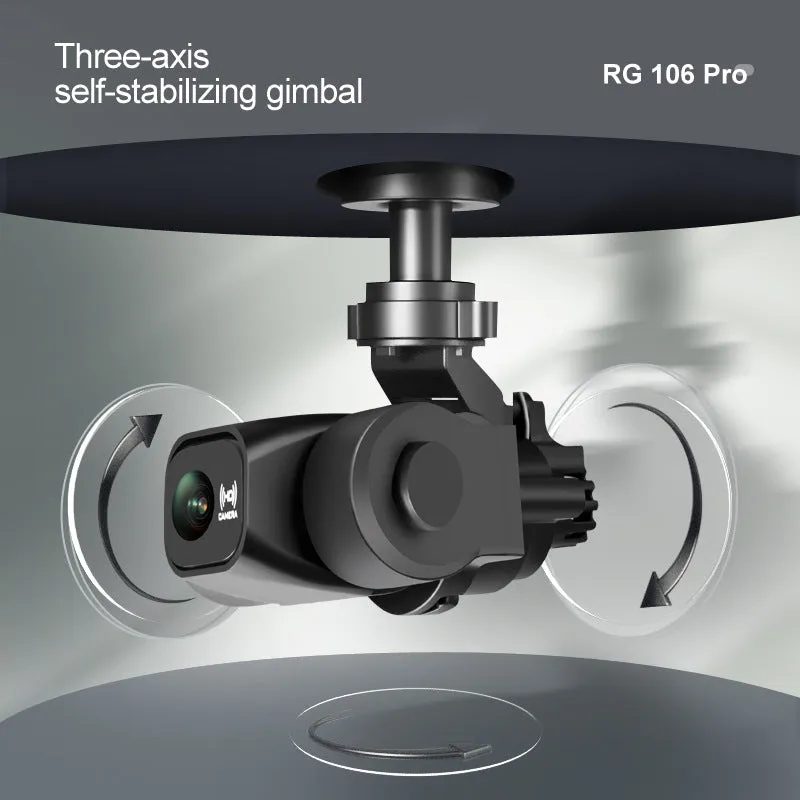 RG106PRO drone in metal blue with three-axis PTZ and obstacle avoidance system