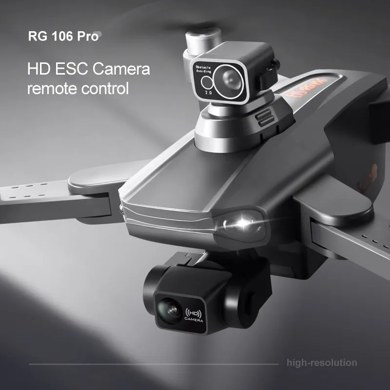 RG106PRO drone in metal blue with three-axis PTZ and obstacle avoidance system
