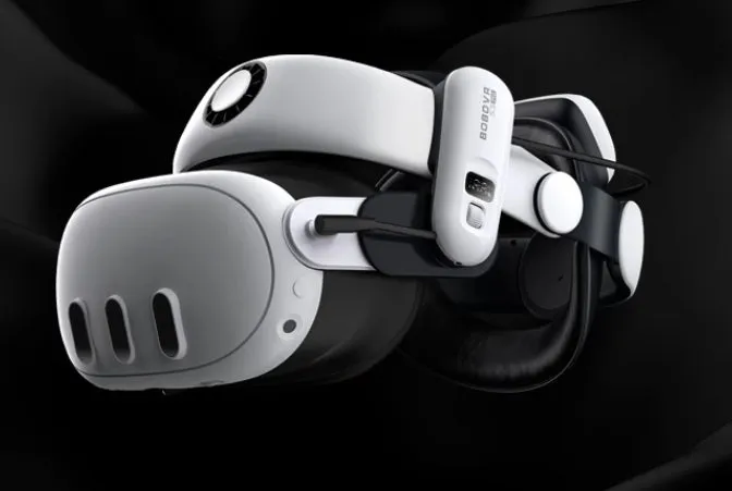 Multi-angle adjustable VR glasses head wear with ABS and sponge construction, battery included.