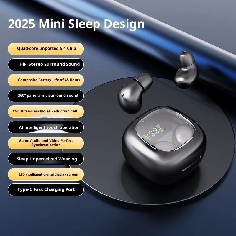 Wireless Bluetooth headset with digital display power indicator in black colour
