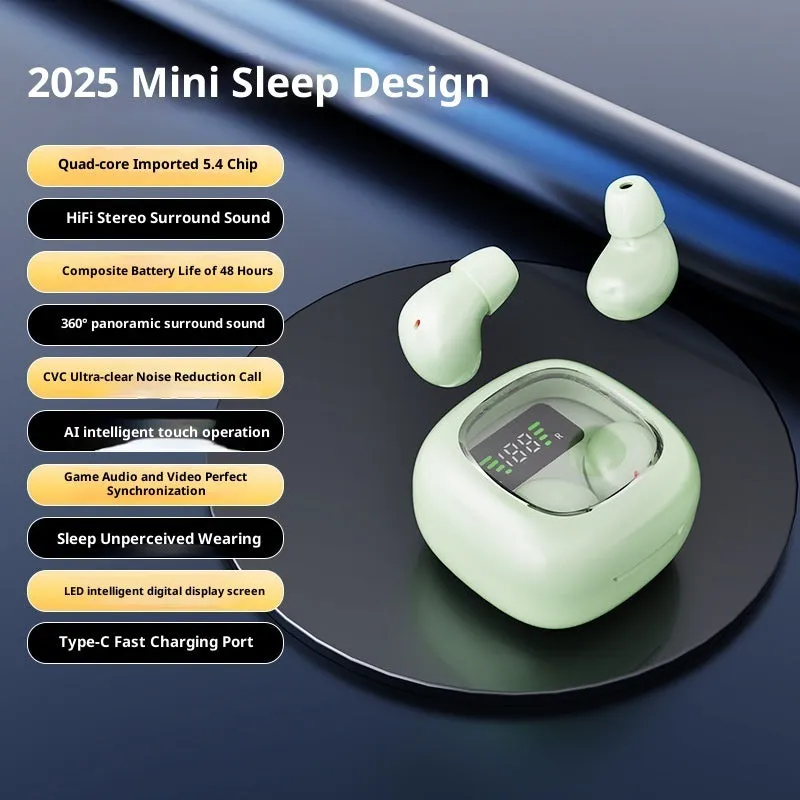 Wireless Bluetooth headset with digital display power indicator in black colour