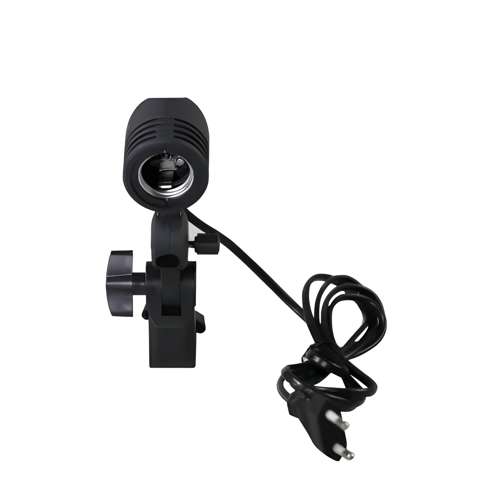 Black nylon universal photography lamp holder with E27 port and long power cords