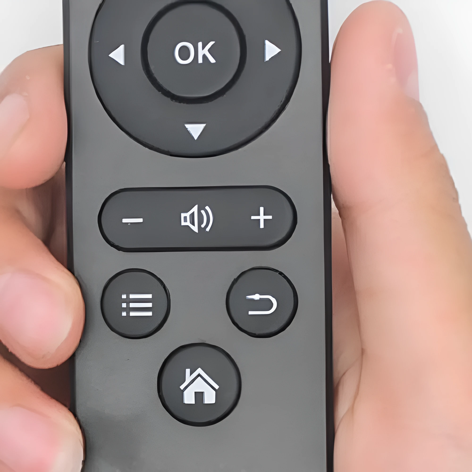 Plastic remote controller for HY320mini projector with simple button layout.