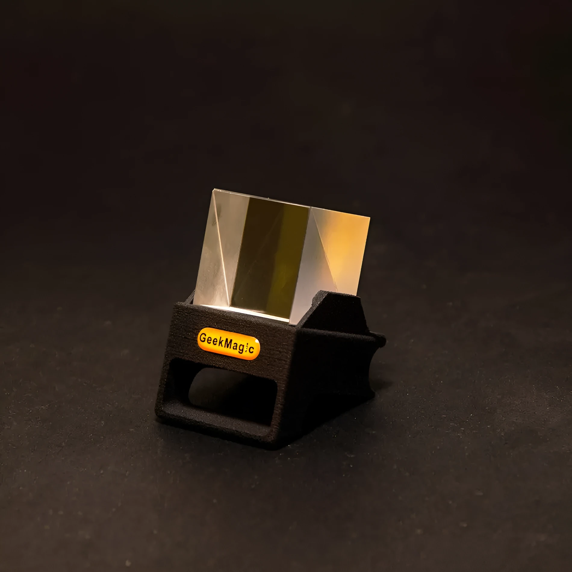 Multifunctional desk clock displaying weather, world clock, and stock market data on a desk