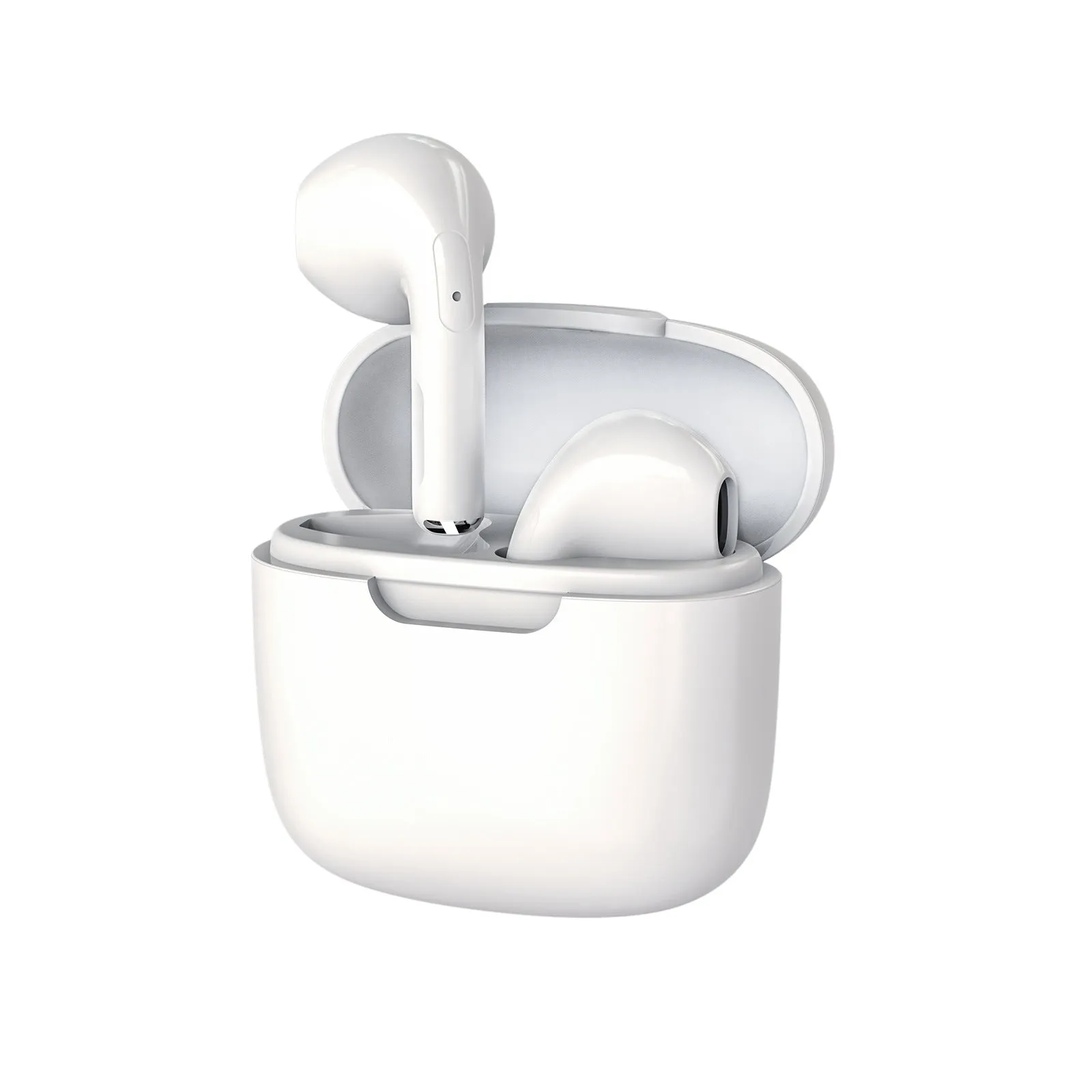 Creative design macaron wireless Bluetooth earphones in white, pink, and black plastic earplug style