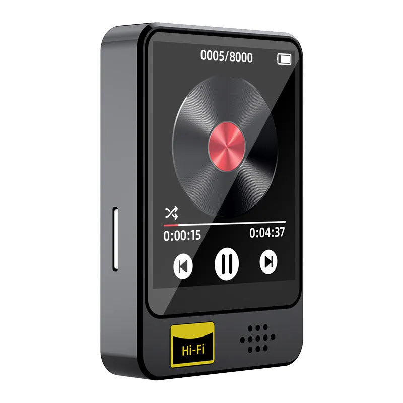 Portable e-book player with external speaker, 1.8 inch screen, black plastic casing, USB 2.0 interface