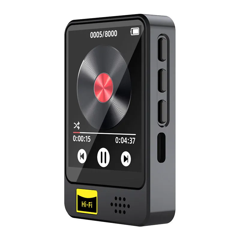 Portable e-book player with external speaker, 1.8 inch screen, black plastic casing, USB 2.0 interface