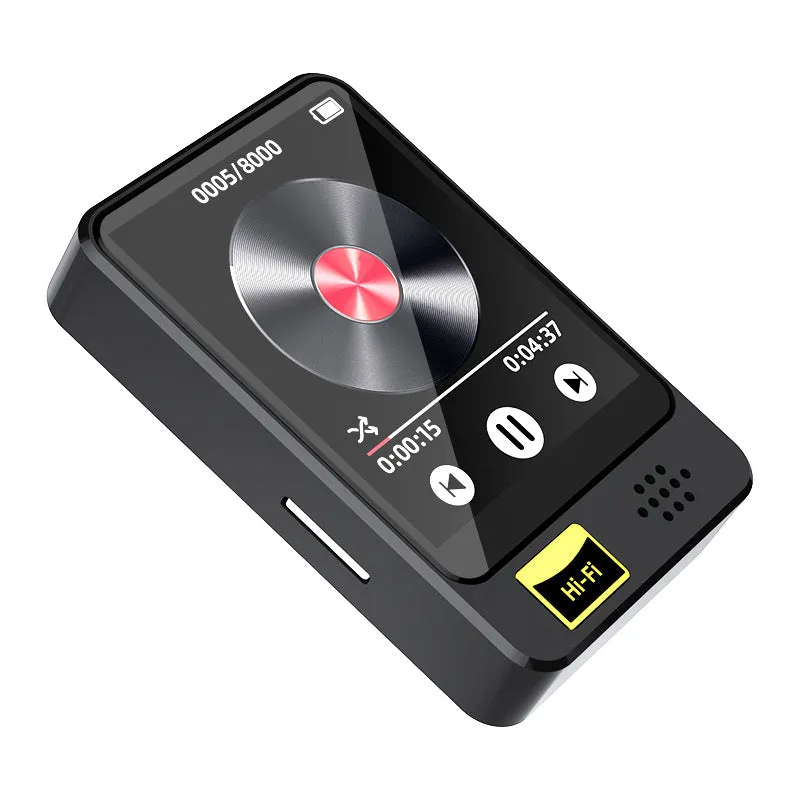 Portable e-book player with external speaker, 1.8 inch screen, black plastic casing, USB 2.0 interface