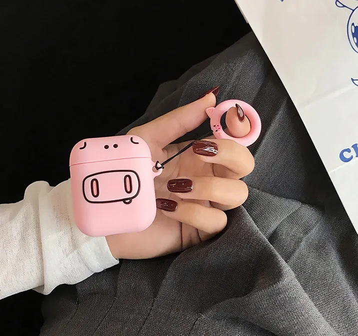 Cartoon animal earphone box in brown bear colour, protective case for earbuds