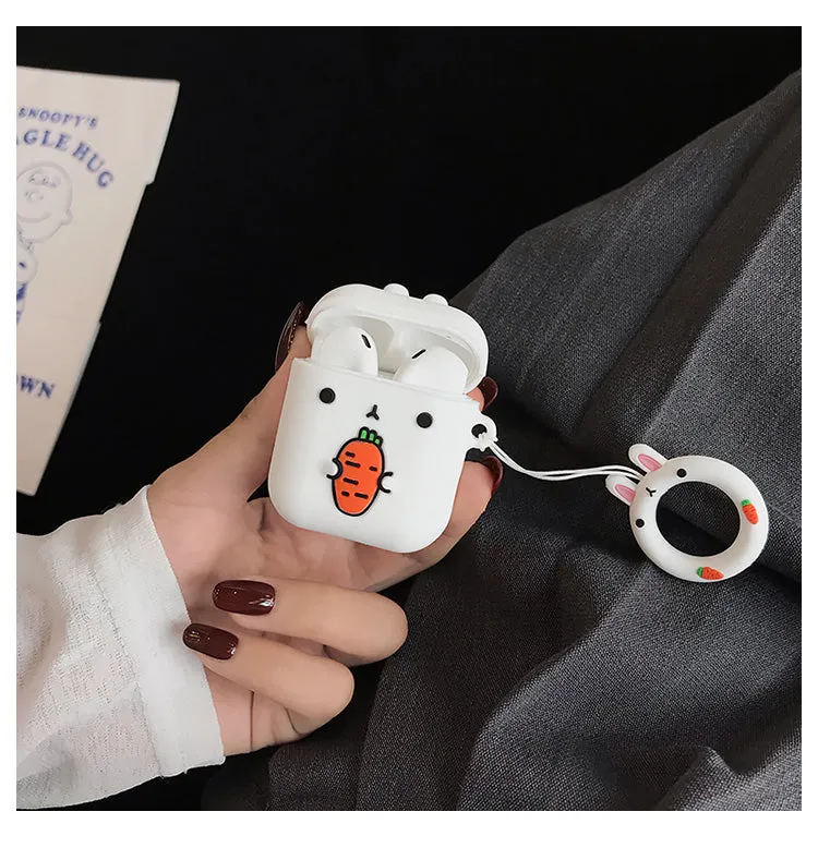 Cartoon animal earphone box in brown bear colour, protective case for earbuds