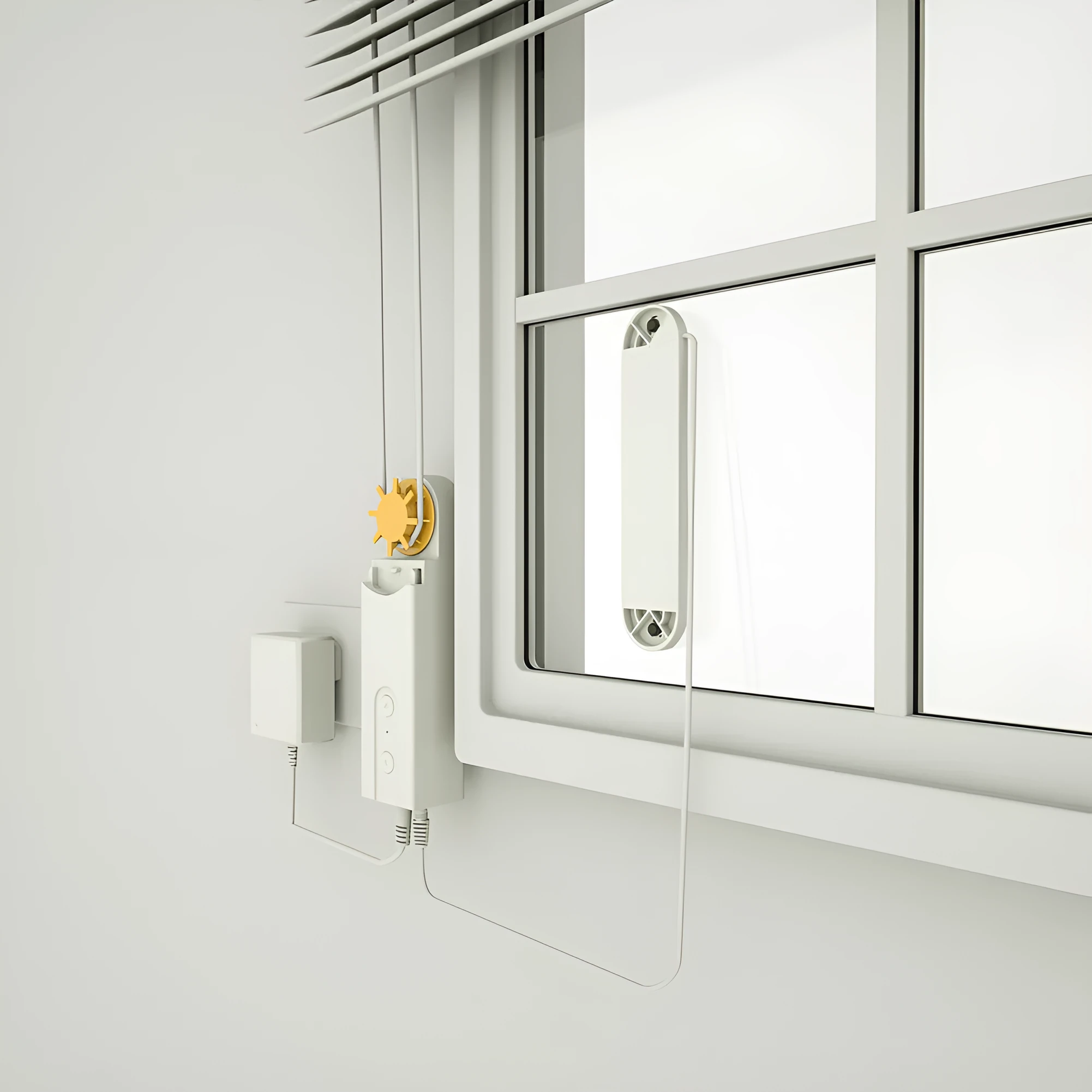 Smart curtain motor in white PC shell with Wi-Fi app control, timer switch, and choice of AU EU UK US plug versions