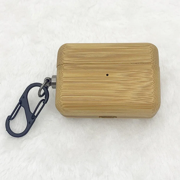 Wooden earphone shell back cover for AirPods Pro and AirPods 3 generation in natural wood finish