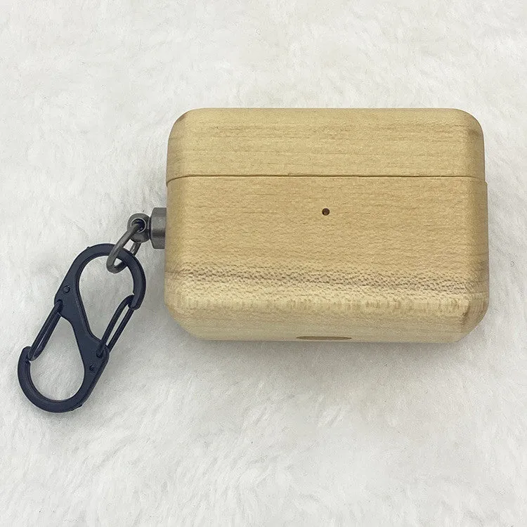 Wooden earphone shell back cover for AirPods Pro and AirPods 3 generation in natural wood finish