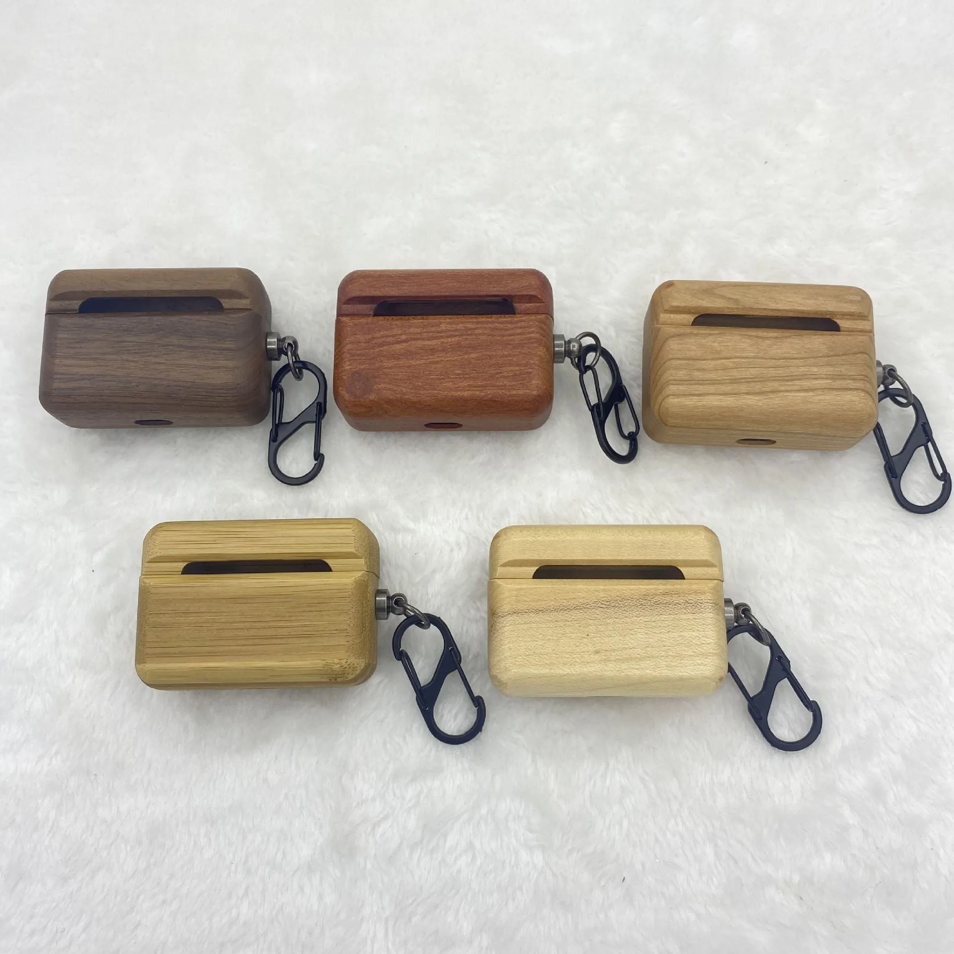 Wooden earphone shell back cover for AirPods Pro and AirPods 3 generation in natural wood finish