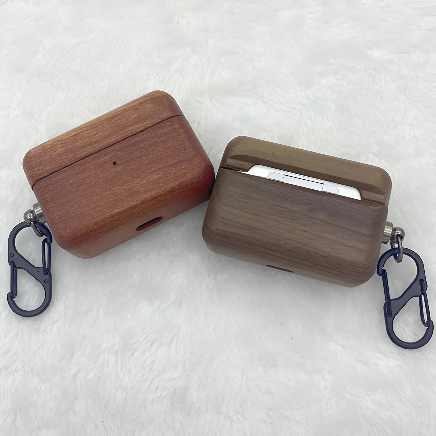 Wooden earphone shell back cover for AirPods Pro and AirPods 3 generation in natural wood finish