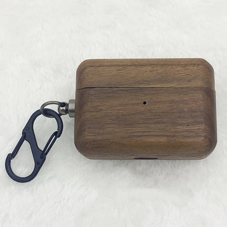 Wooden earphone shell back cover for AirPods Pro and AirPods 3 generation in natural wood finish