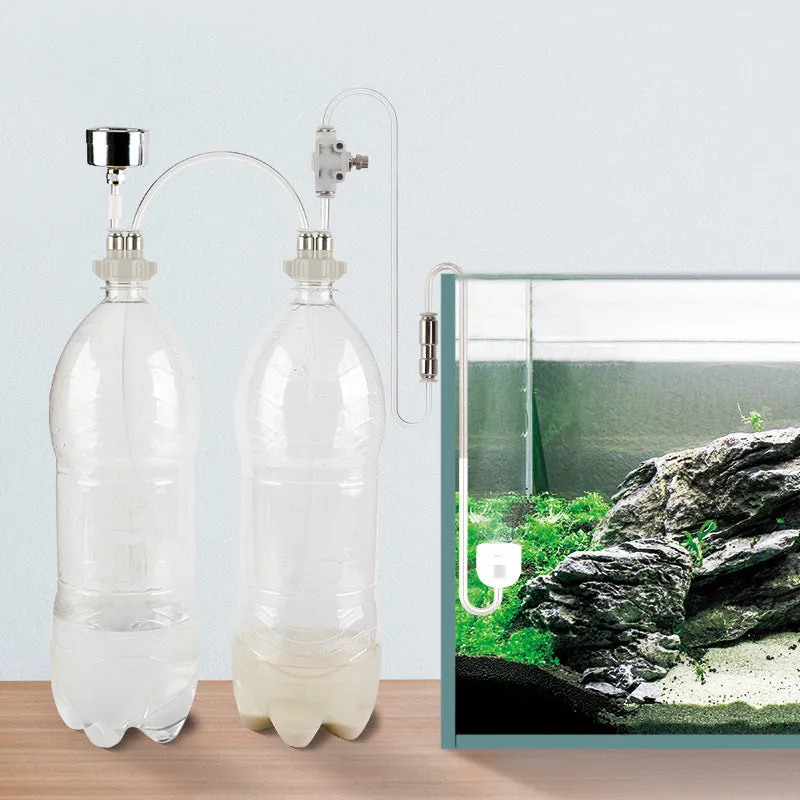New fish tank carbon dioxide generator with needle valve and pressure gauge for aquarium plant use