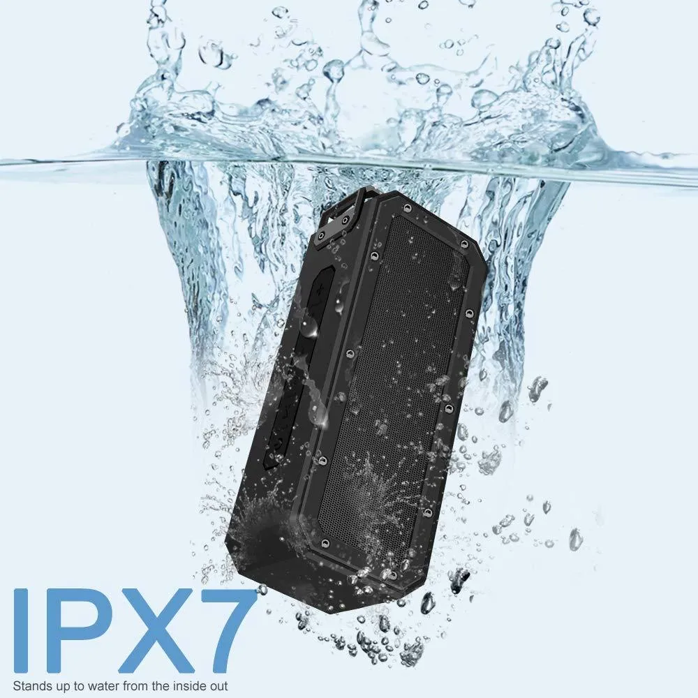 X3 PRO black or blue waterproof portable Bluetooth speaker with carrying rope