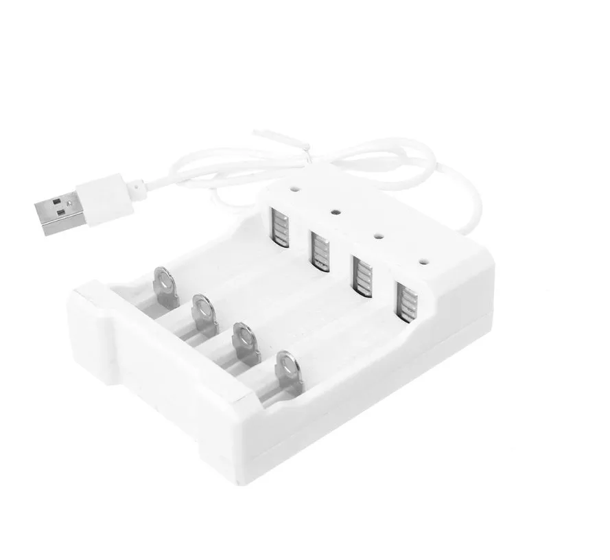 Universal smart 4-slot battery charger adapter 1.2V USB for AA AAA rechargeable NiMH NiCD batteries