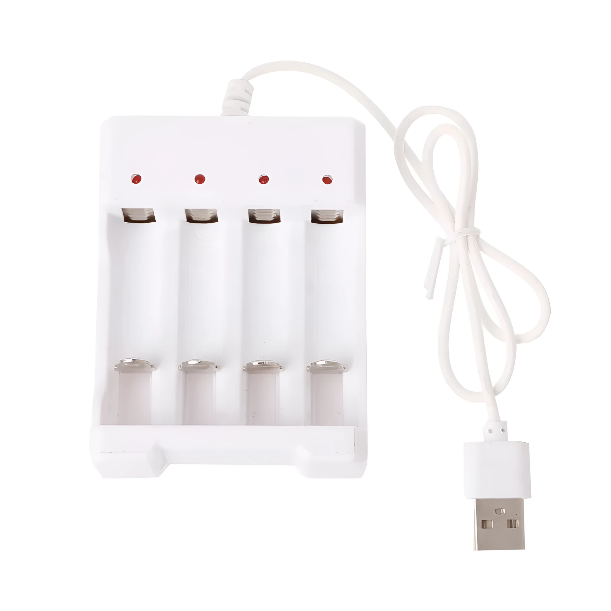 Universal smart 4-slot battery charger adapter 1.2V USB for AA AAA rechargeable NiMH NiCD batteries