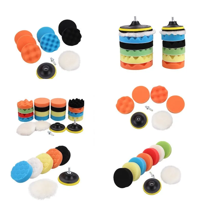 3 inch 80mm polishing sponge set with suction cup sponge ball and wool ball for furniture car and stainless steel polishing
