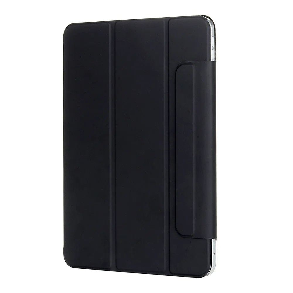 Leather tablet case with magnetic double-sided clip in clamshell style available in multiple colours
