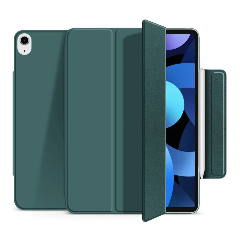 Leather tablet case with magnetic double-sided clip in clamshell style available in multiple colours