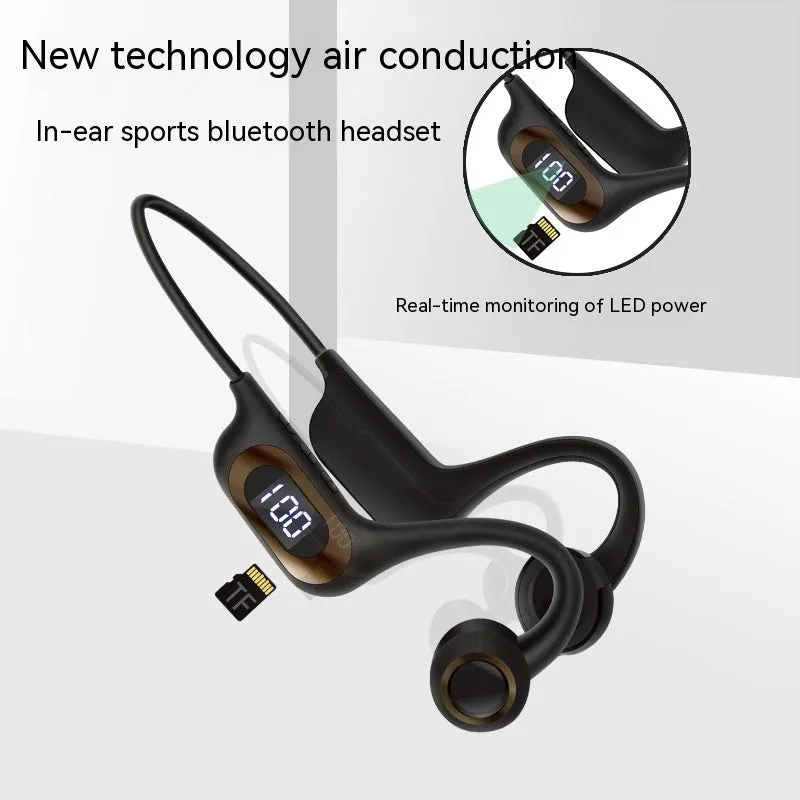 Bone conduction Bluetooth headset in black with plastic body, Jerry chip, and TPC charging port