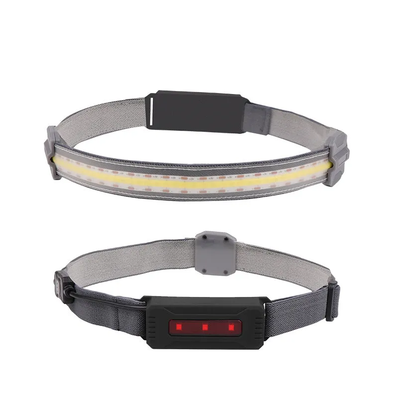 COB LED red light headlight 300 lumens warm white and red warning light portable ABS construction