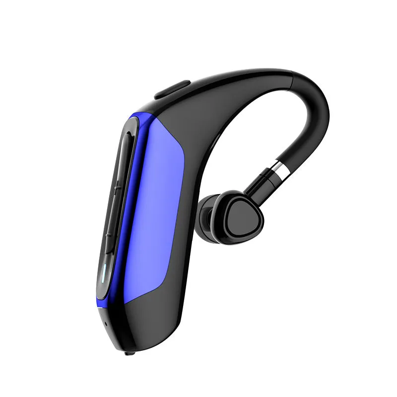 Bluetooth 5.1 wireless earphones in Chinese red with ear-hook design and power display