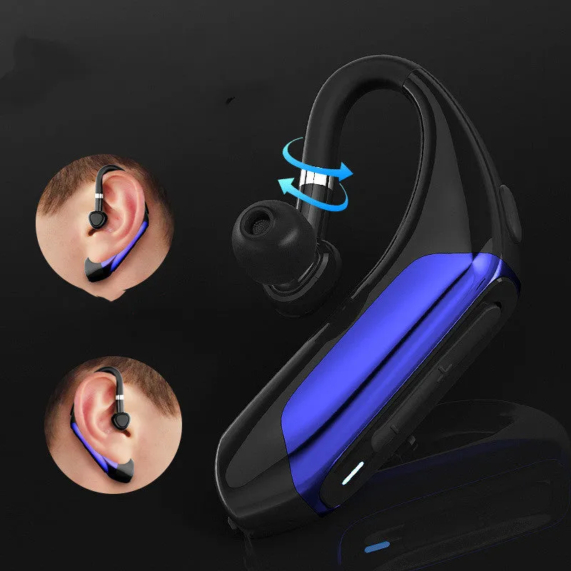 Bluetooth 5.1 wireless earphones in Chinese red with ear-hook design and power display