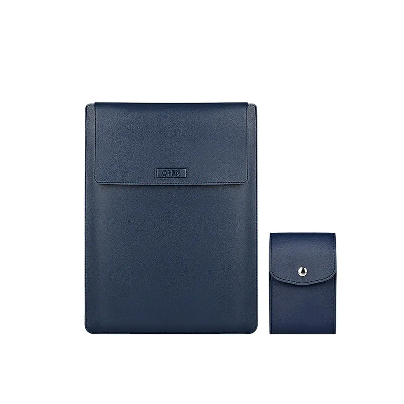 Royal Blue waterproof PU leather notebook liner bag for 13.3 to 15.4 inch laptops