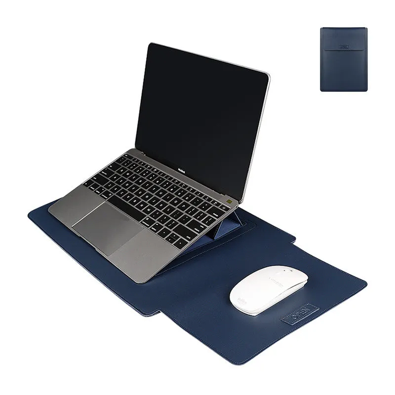 Royal Blue waterproof PU leather notebook liner bag for 13.3 to 15.4 inch laptops