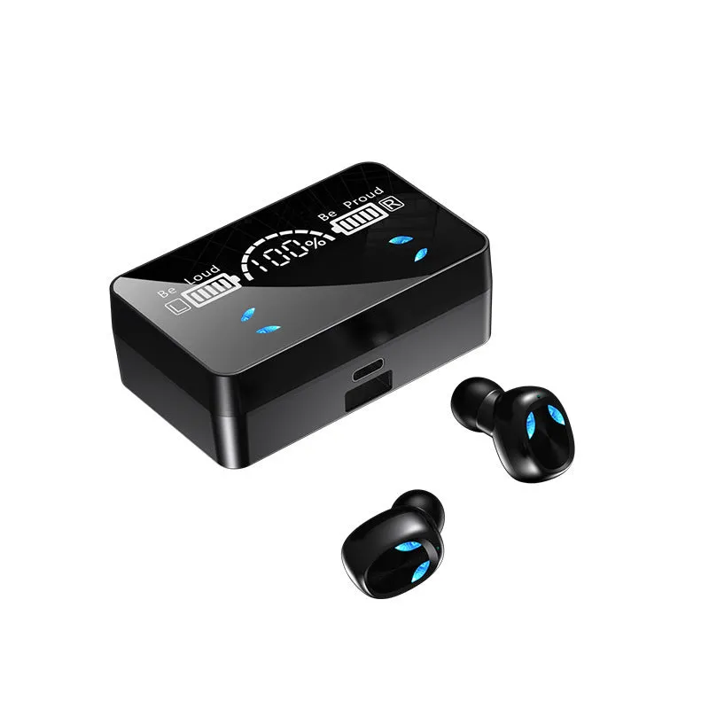 Sports wireless Bluetooth headset TWS in-ear earbuds with LED digital display charging case, HiFi sound quality, Type-C charging