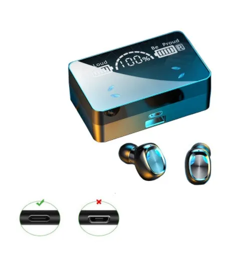 Sports wireless Bluetooth headset TWS in-ear earbuds with LED digital display charging case, HiFi sound quality, Type-C charging