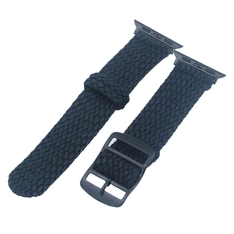 Breathable nylon perlon mesh Apple Watch band in green, lightweight replacement strap 38 40mm