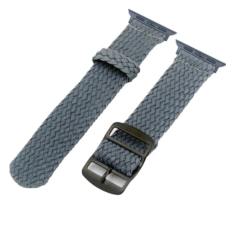 Breathable nylon perlon mesh Apple Watch band in green, lightweight replacement strap 38 40mm