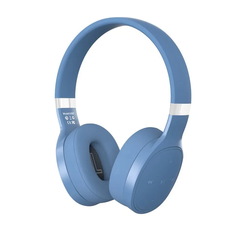 Folding wireless Bluetooth sports headset shown in black, white, blue, or grey colour options.
