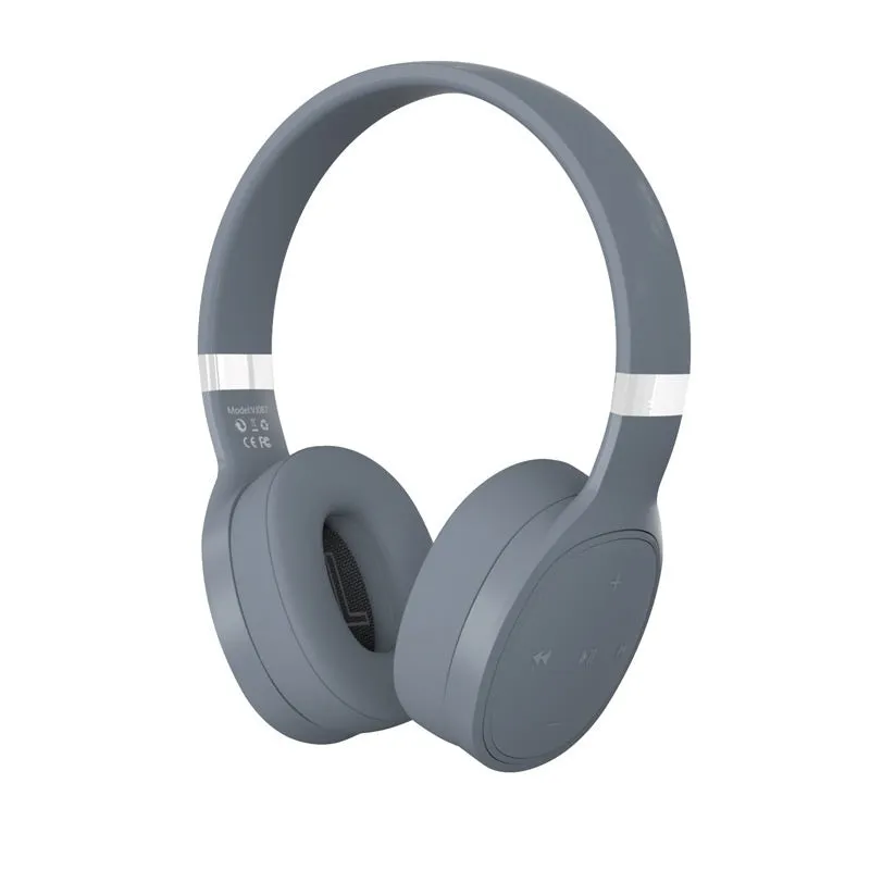 Folding wireless Bluetooth sports headset shown in black, white, blue, or grey colour options.