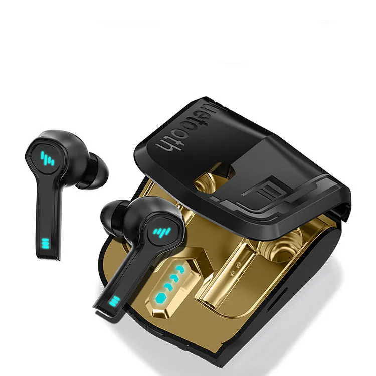 Wireless Bluetooth gaming earbuds in music style colour with in-ear fit and built-in microphone