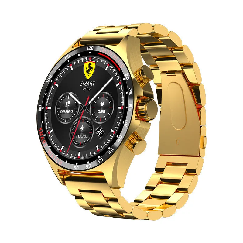 New smart watch with TFT screen and health monitoring features in black, silver, gold colours