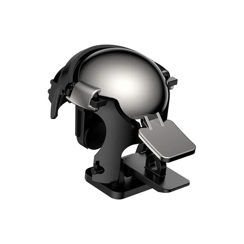 Black mobile game controller made of PC, zinc alloy, and silicone for phone gaming